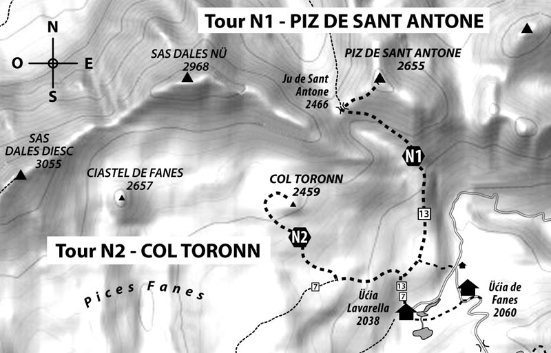 Tour N1: PIZ DE SANT ANTONE – 2655 m – auch »Antoniusspitze« 