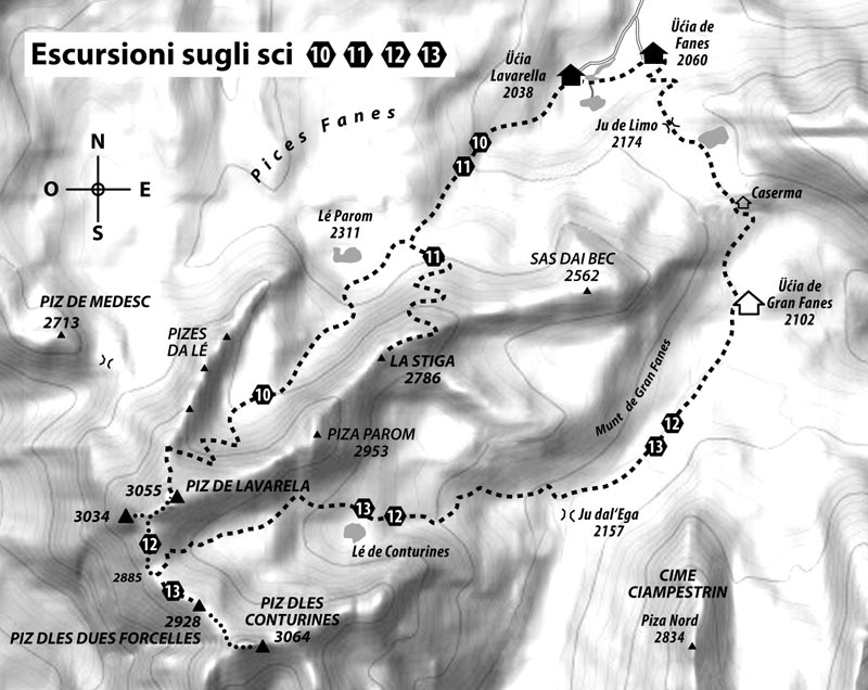 Tour 10: PIZ DE LAVARELA – 3055 m – from the north – also »Monte Lavarella« 