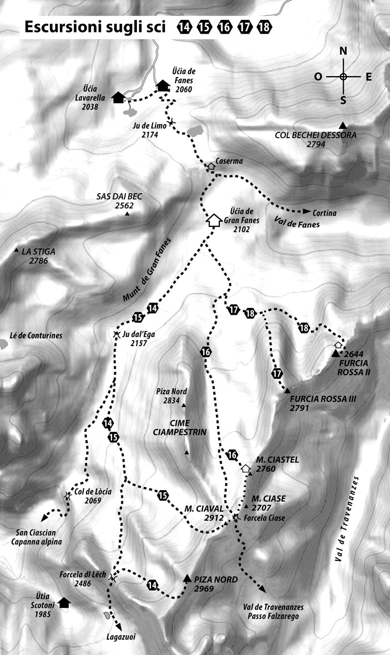 Tour 15: MONTE CIAVAL – 2912 m – von Westen – auch »Monte Cavallo« 